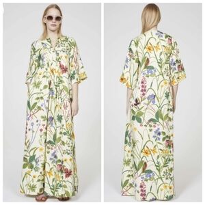 New Rodebjer Bari Jobs Print Butter Milk Maxi / Tunic Resortwear Dress NWT XS
